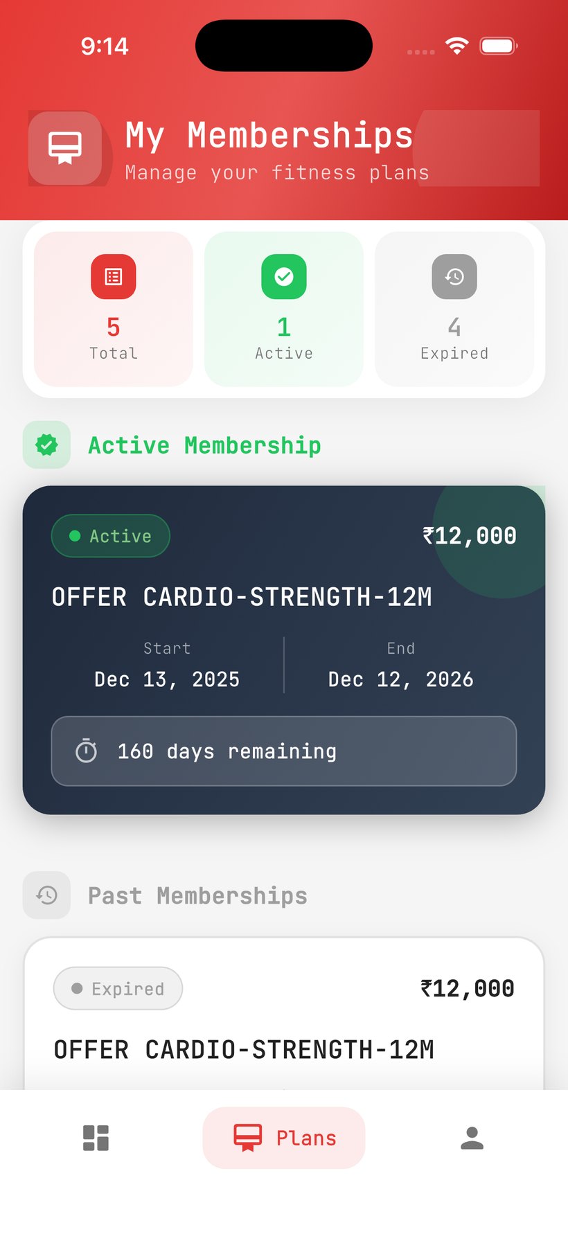ThinkGym my memberships
